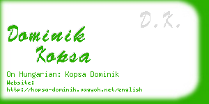 dominik kopsa business card